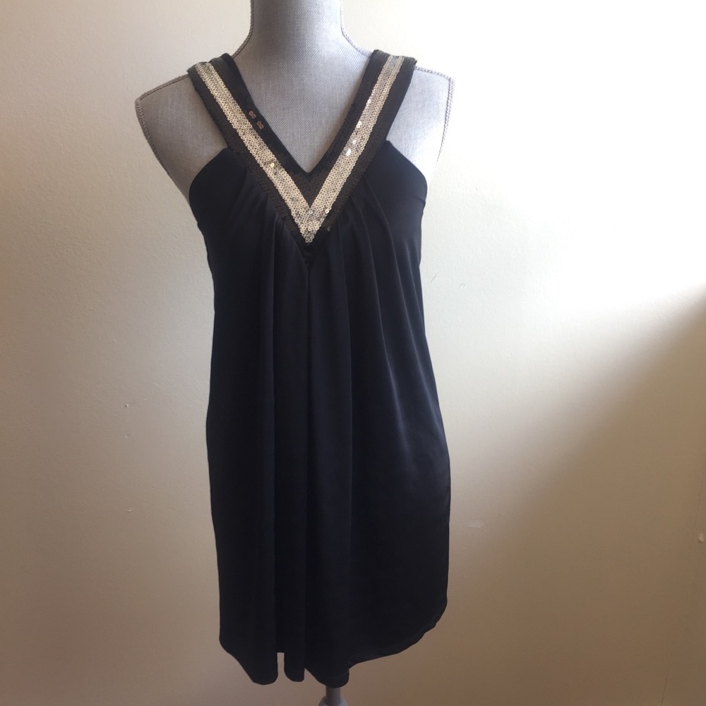 Black Dress with sequins details SZ SMALL